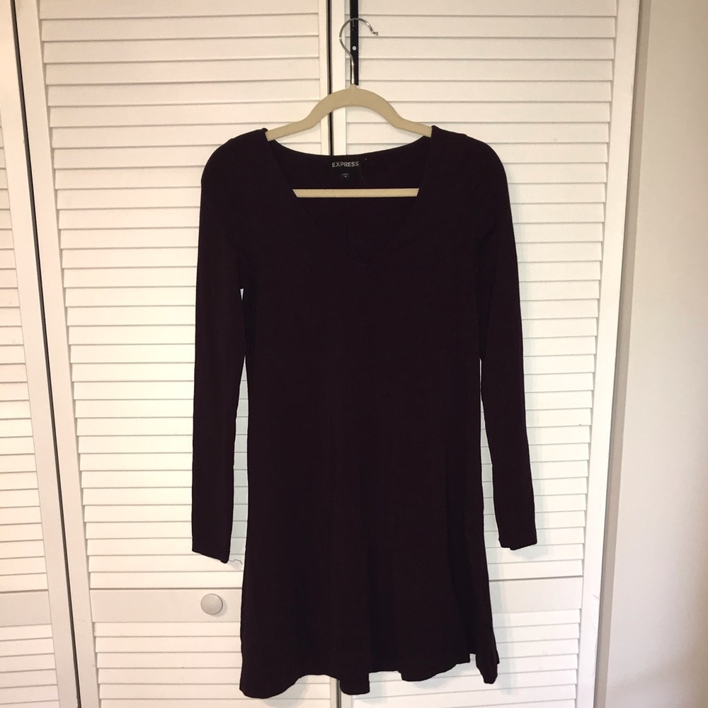 Purple Long sleeved shift dress
